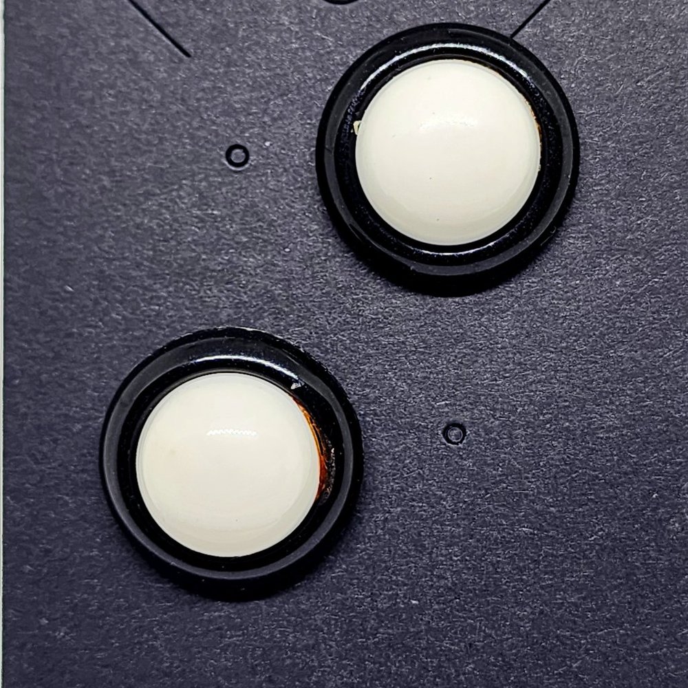 Black White Round Button 50-60's Style Stud Pierced Earrings